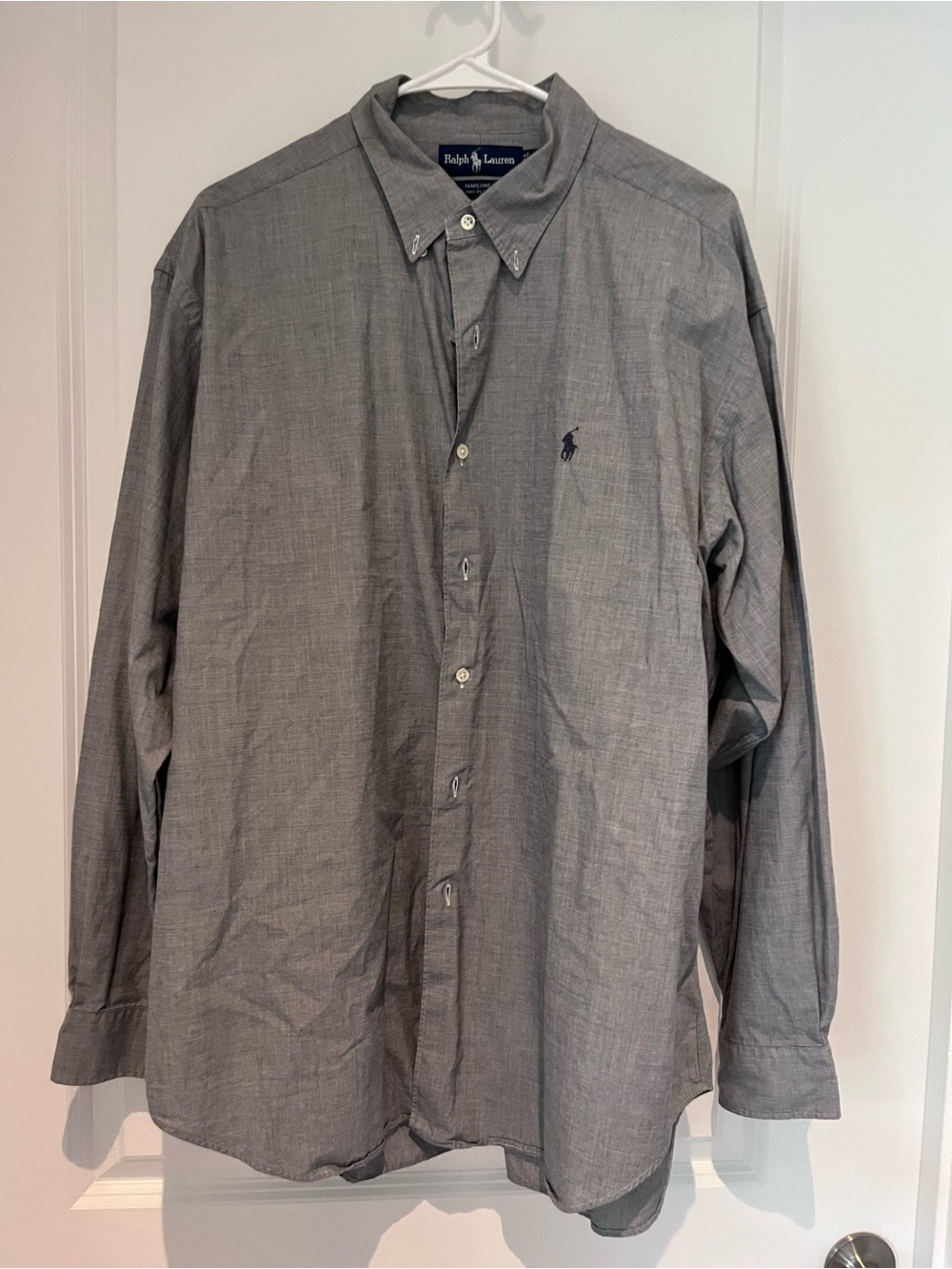 Ralph Lauren Men's Gray Button-Down Oxford Shirt